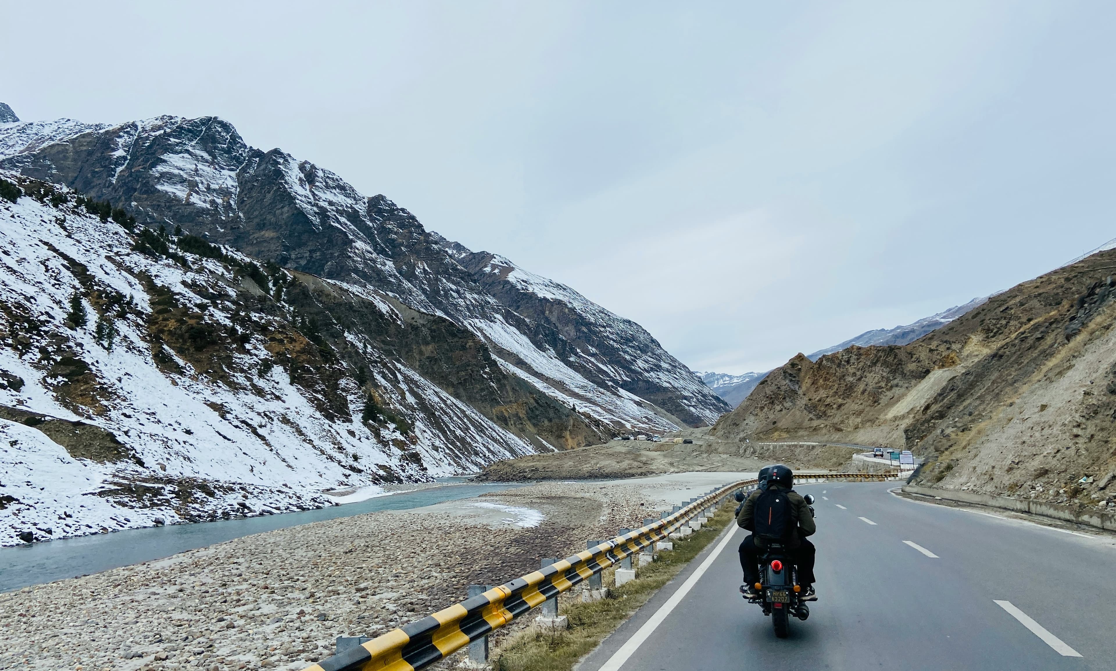 Bike on mountain road